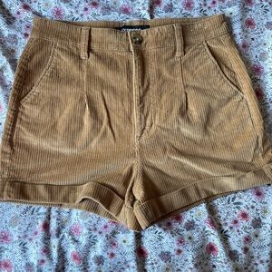 High waisted corduroy shorts.